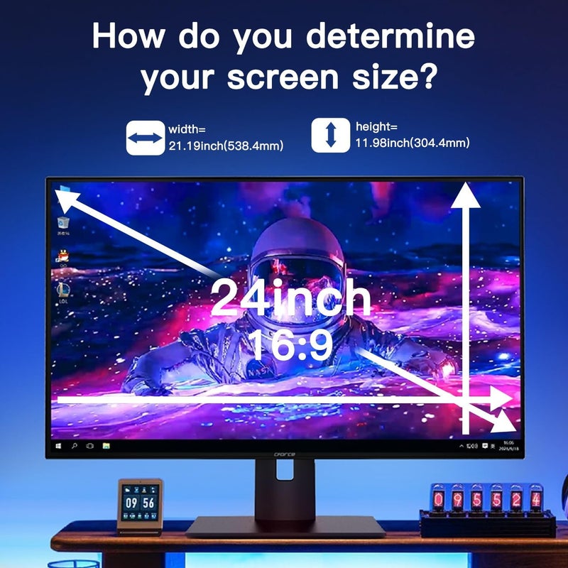 HALOViE 24 Inch Magnetic Hanging Computer Privacy Screen for 16:9 Widescreen Monitor, Removable Privacy Screen Anti Glare Blue Light Computer Screen Privacy Shield, Anti-Scratch 24in Protector Film - Image 3